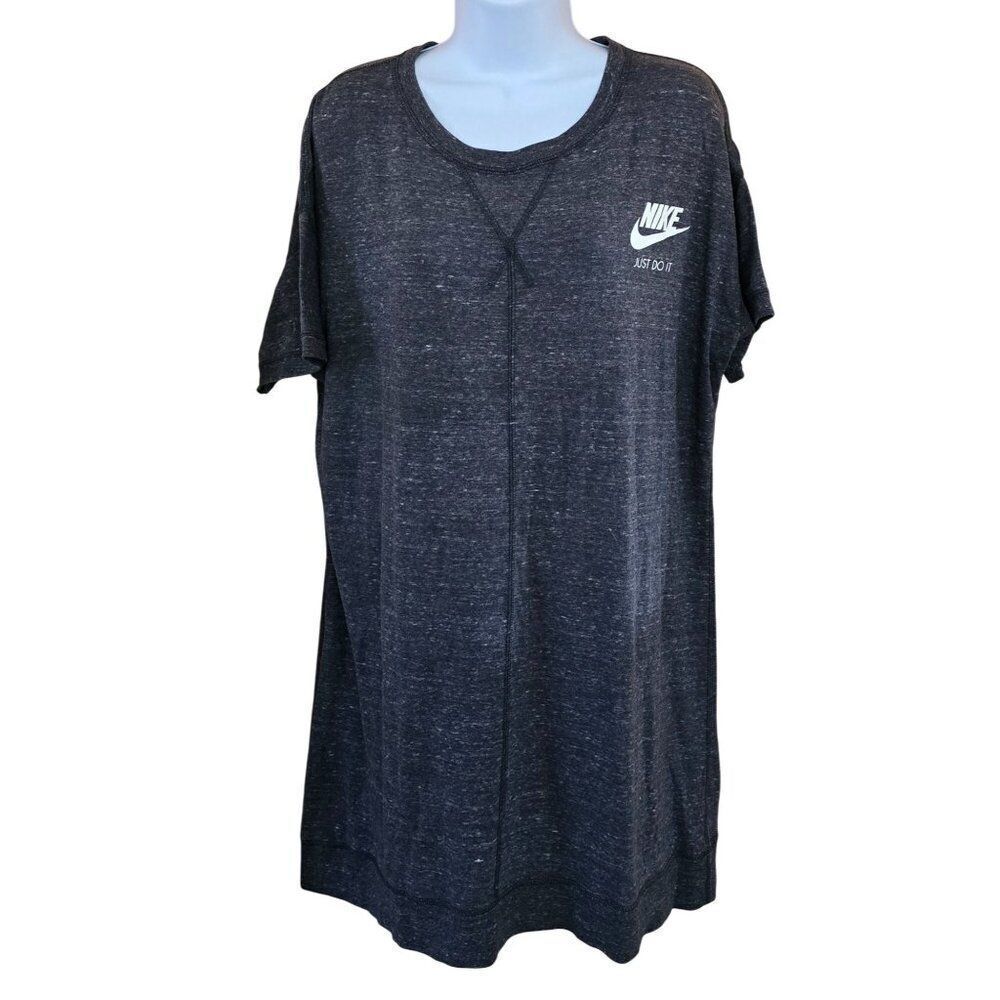 Nike Heather Black Just Do It Logo long T-Shirt relaxed lounge wear workout
